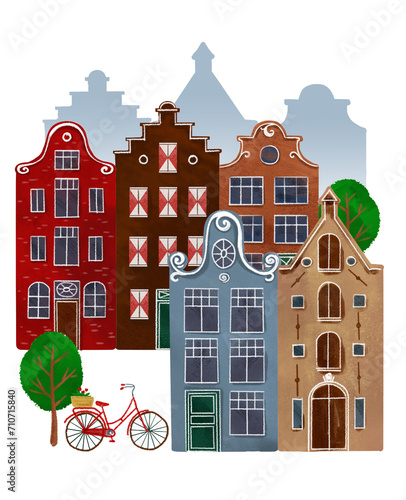 Canvas Print Amsterdam houses