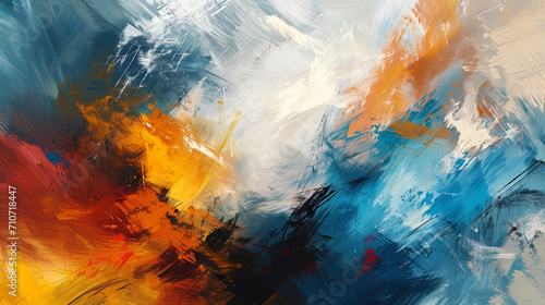 The abstract oil background, in which brushes strokes form harmonious compositional elements photo