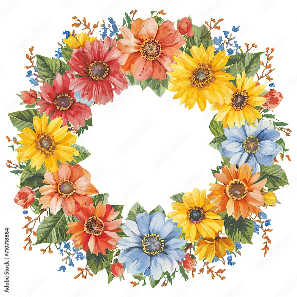 Vibrant Watercolor Festivity, a Floral Symphony on a Joyful Canvas.