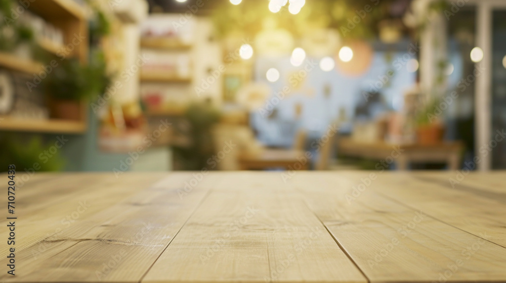 empty wooden table top and blur of room on a blur pet shop decoration background. AI Generative empty wooden table top and blur of room on a blur pet shop decoration background. AI Generative