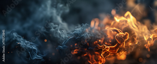 Flames of fire on a darkk background. Shallow depth of field.
 photo