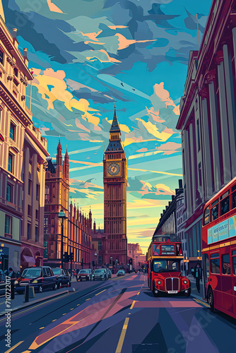 London Elegance - Ultradetailed Illustration for Banners  Covers  and More