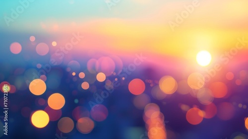 Blur Background city abstract with sunset and beautiful lighting bokeh motion focus in the morning    © Emil