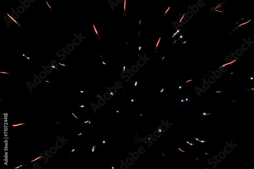 Firework. Colorful festive fireworks  standing out against the black sky. A shot of a bright fireworks explosion. Explosion. Firework. An overlay. new year. christmas  independence day  birthday  holi