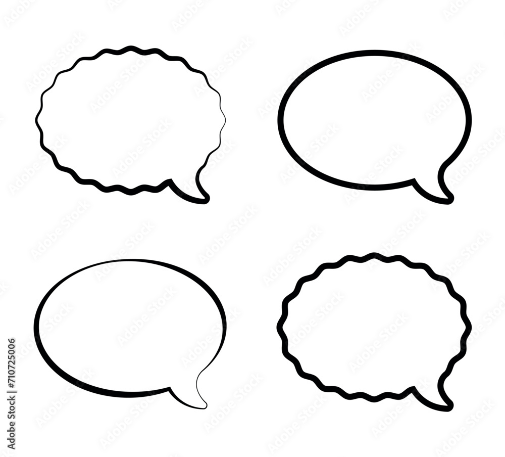 Set of dialog and speech windows. Vector element, template, decor. Image on isolated white background. Use an image for visualization. Set of dialog and speech windows. Vector element, template, decor. Image on isolated white background. Use an image for visualization.