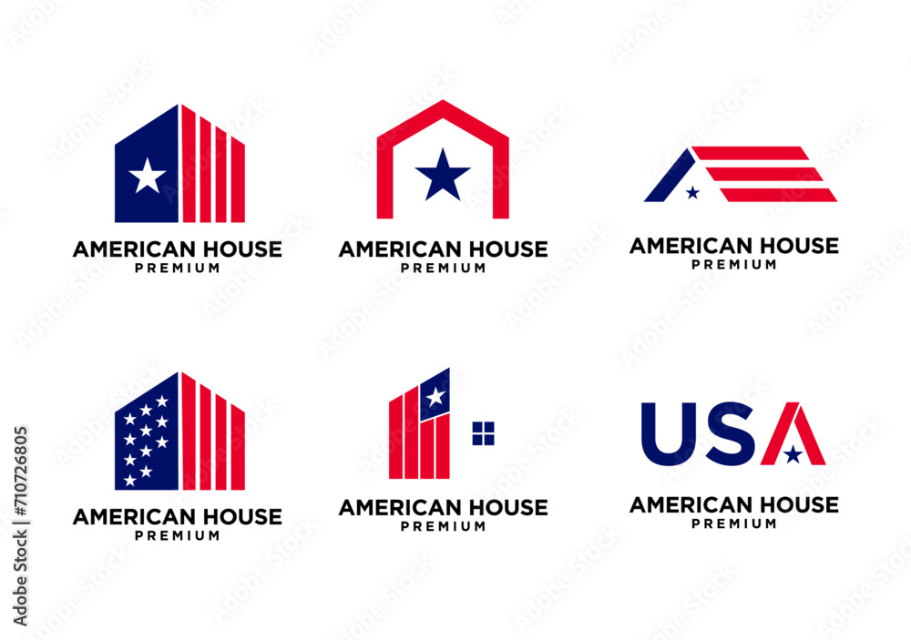 american star home house logo icon design template