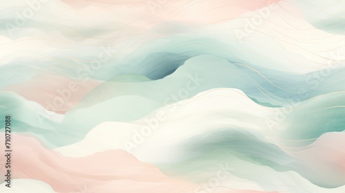  a pastel green, pink, and white background with a wavy design in pastel pink and green tones.