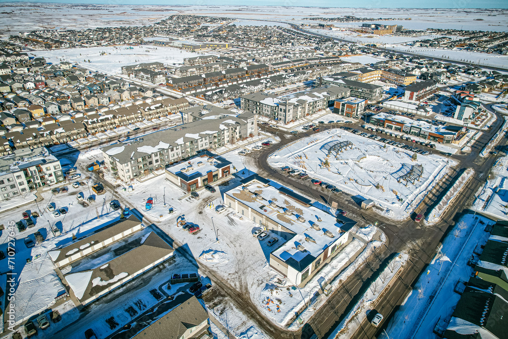 Evergreen Neighborhood Aerial View in Saskatoon