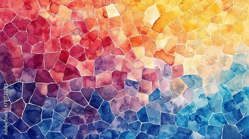 vector watercolor background in mosaic style 