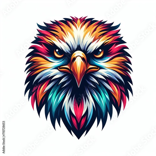 Hawk head vector illustration isolated on white background. Tattoo design.