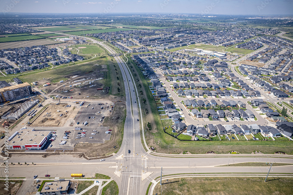 Evergreen Neighborhood Aerial View in Saskatoon