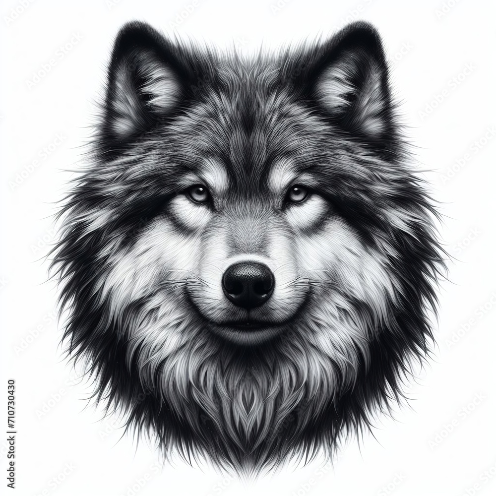 Portrait of a wolf illustration on white background. Portrait of a wolf illustration on white background.