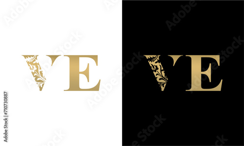 initials VE logo design vector