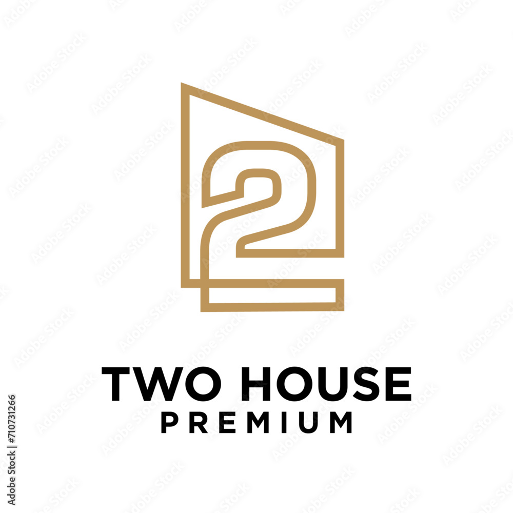 Two House letter logo icon design illustration template Two House letter logo icon design illustration template