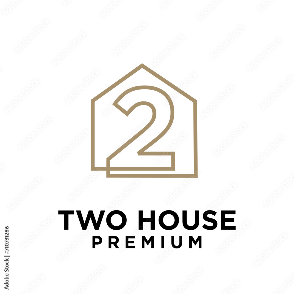 Two House letter logo icon design illustration template Two House letter logo icon design illustration template