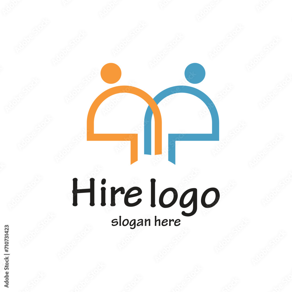 Hire logo design simple concept Premium Vector Hire logo design simple concept Premium Vector