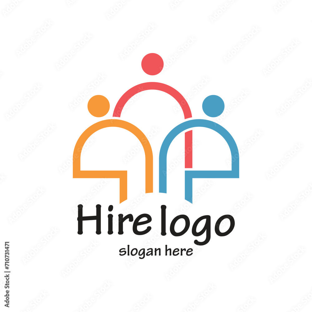 Hire logo design simple concept Premium Vector Hire logo design simple concept Premium Vector