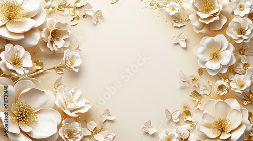 Cute floral frame background with copy space