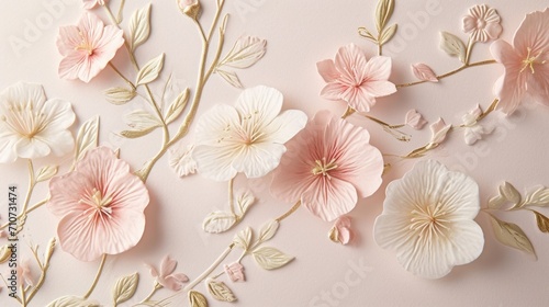 Delicate flower motifs grace the card, symbolizing love and the blossoming union