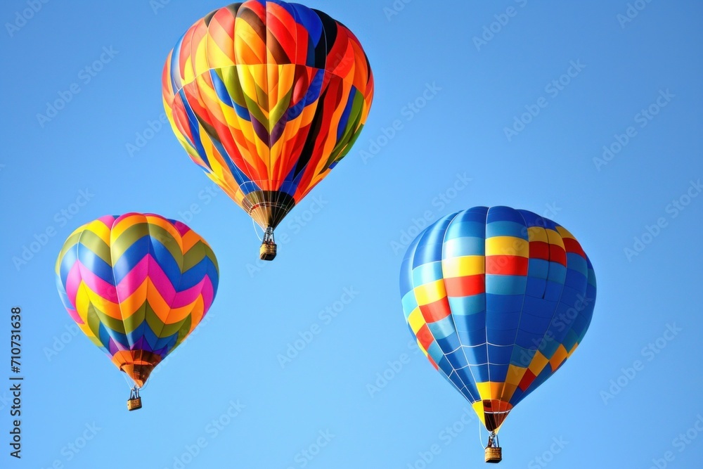 Hot Air Balloon Adventure. Colorful balloons soaring against a clear sky