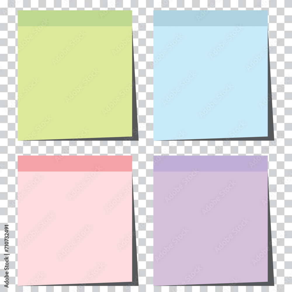 Fototapeta premium Realistic sticky note with shadow. Message on notepaper. Reminder. Vector illustration.
