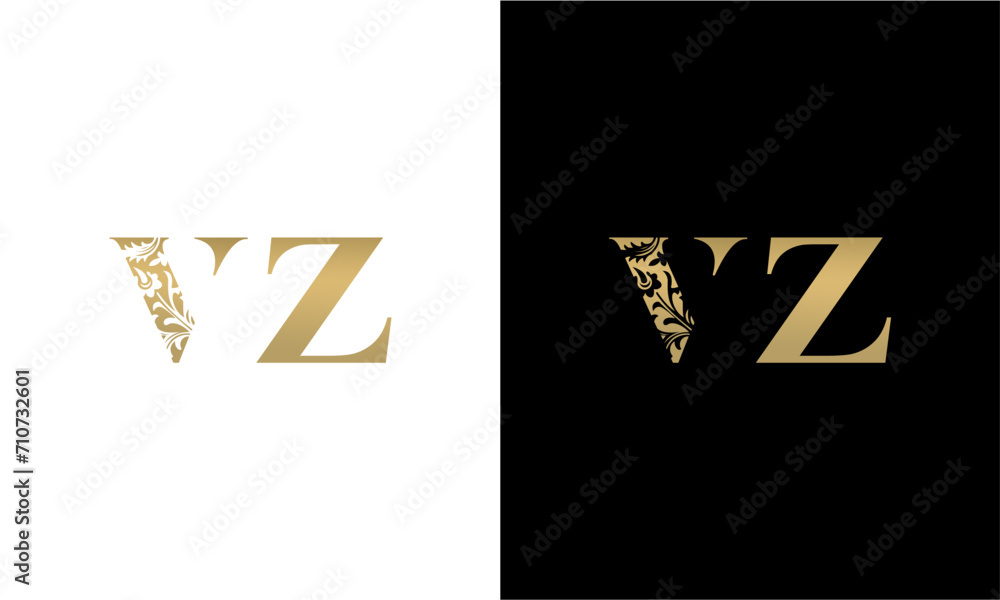 Obraz premium initials VZ logo design vector