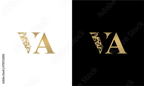 initials VA logo design vector photo