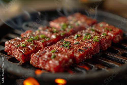 a pair of tongs are being placed on a grill, in the style of hallyu