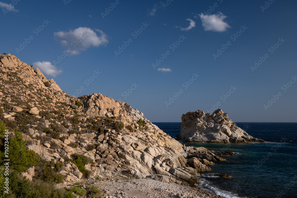 Beautiful Kalou beach, Ikaria, North Aegean Islands, Greece