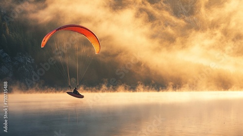 paragliding on the lake