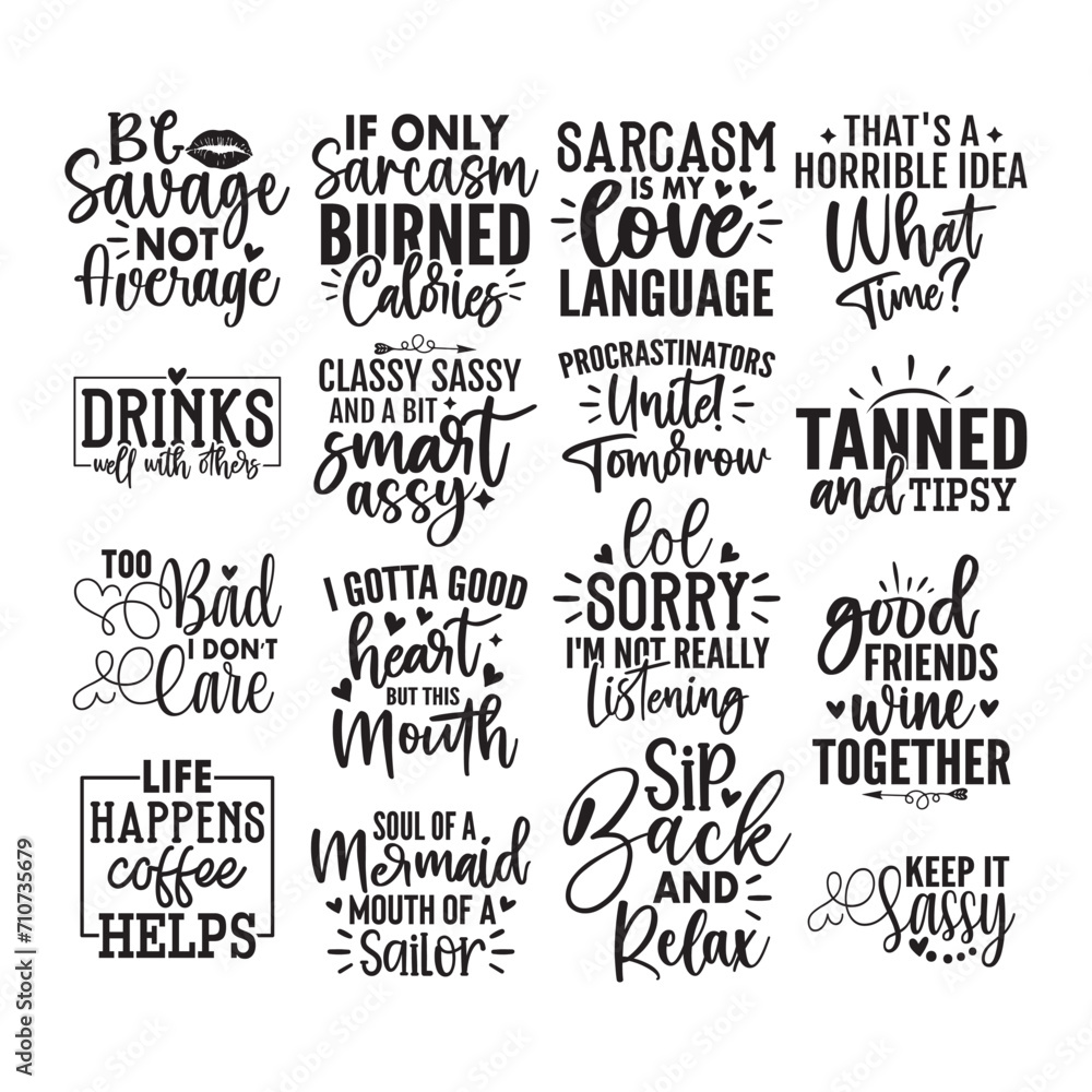 Fototapeta premium Funny Sarcastic svg design bundle