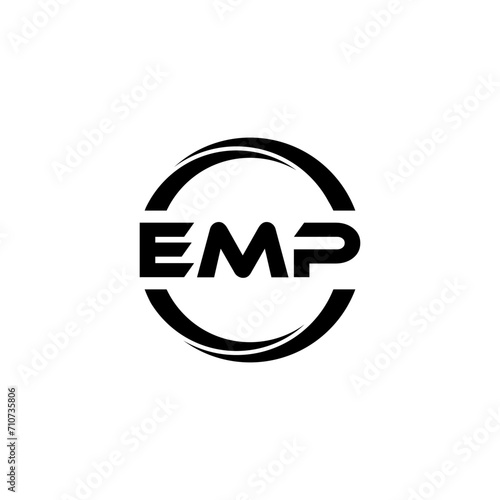 EMP letter logo design with white background in illustrator, cube logo, vector logo, modern alphabet font overlap style. calligraphy designs for logo, Poster, Invitation, etc.