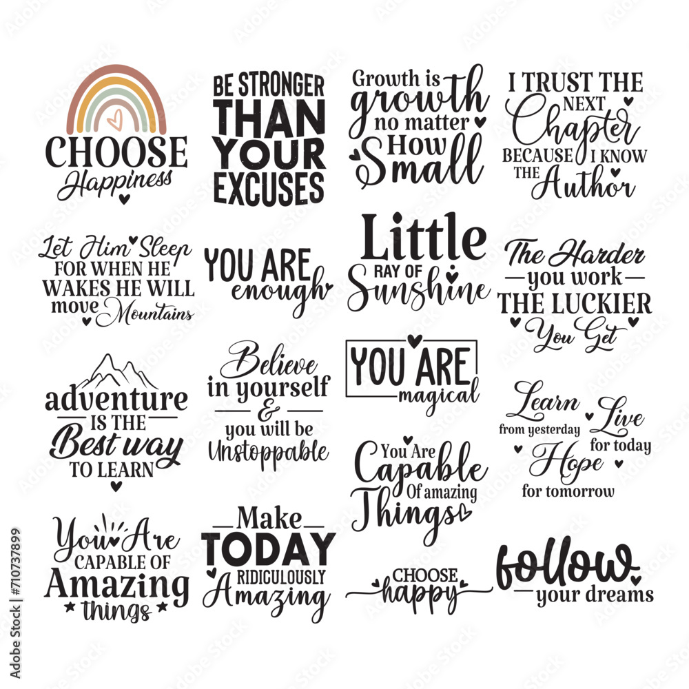 Fototapeta premium Motivational svg design bundle