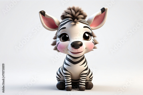 cute zebra 3d rendering