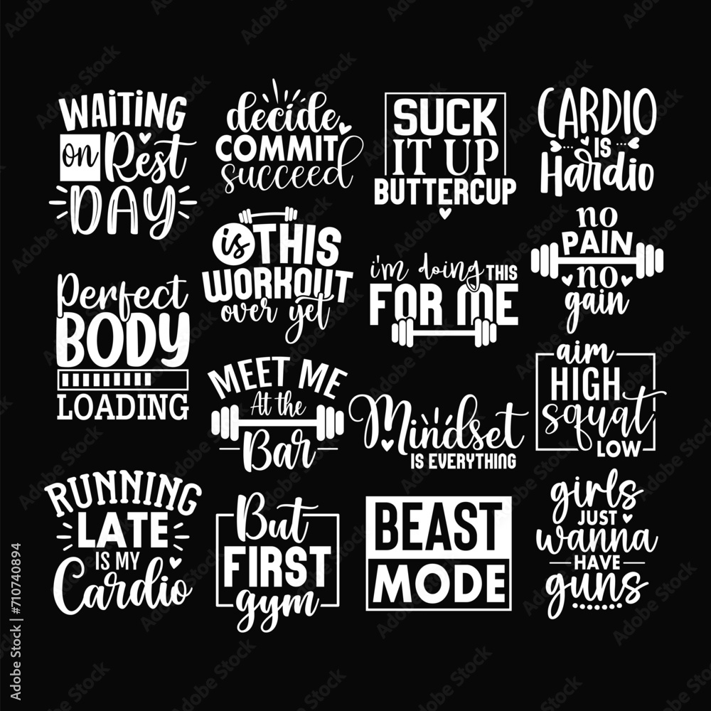 Fototapeta premium Workout svg design bundle