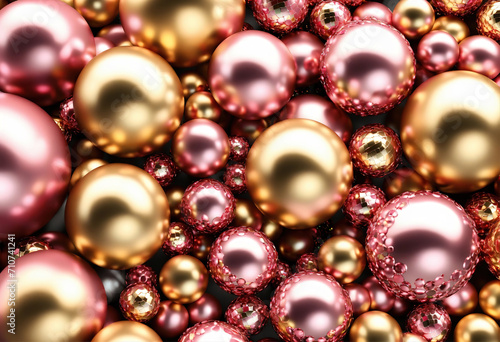 New Year Glass balls, beads, pearls. Design elements set. Festive clip art collection