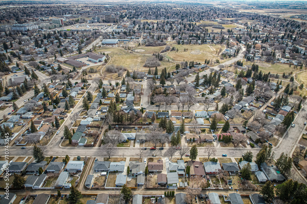 Nutana Park Neighborhood Aerial View in Saskatoon
