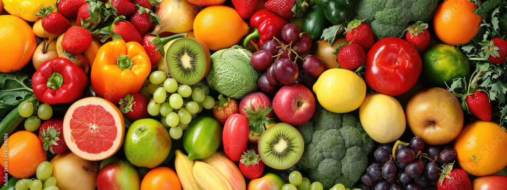 Vibrant Assortment of Fresh Fruits and Vegetables