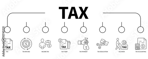 tax banner web icon vector illustration concept
