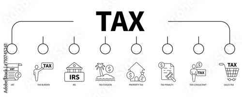 tax banner web icon vector illustration concept