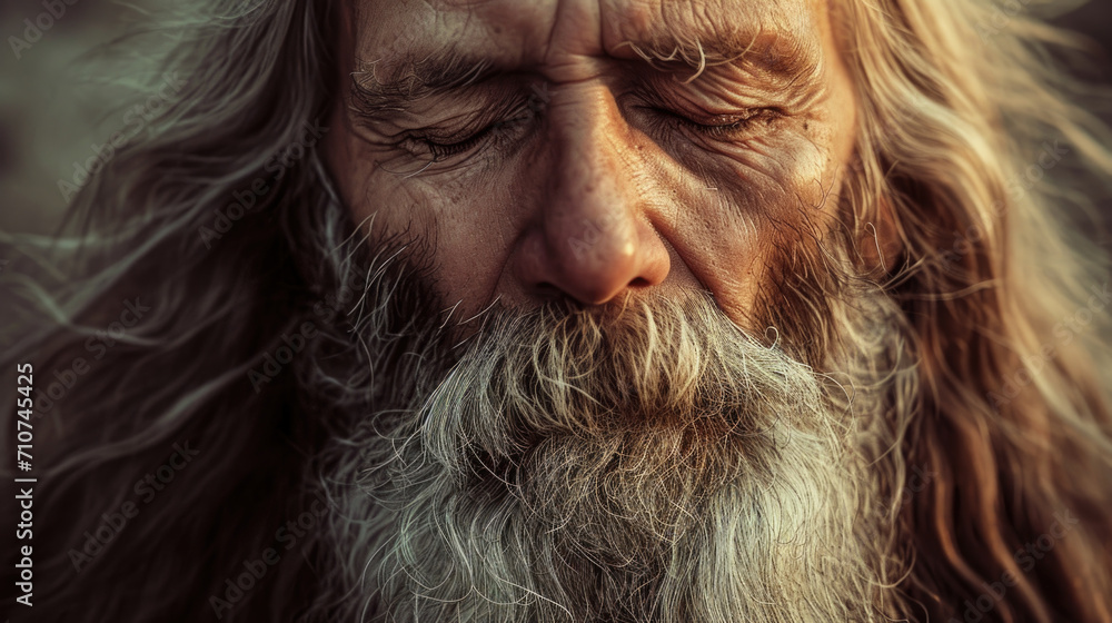 Contemplative Elderly Man with Beard Contemplative Elderly Man with Beard