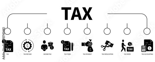 tax banner web icon vector illustration concept