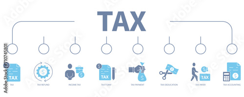 tax banner web icon vector illustration concept