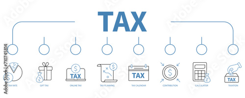 tax banner web icon vector illustration concept