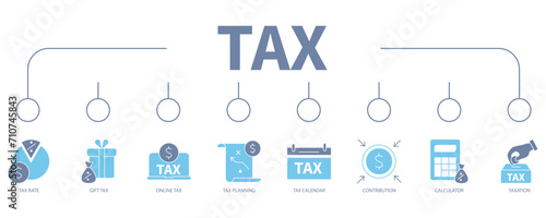 tax banner web icon vector illustration concept