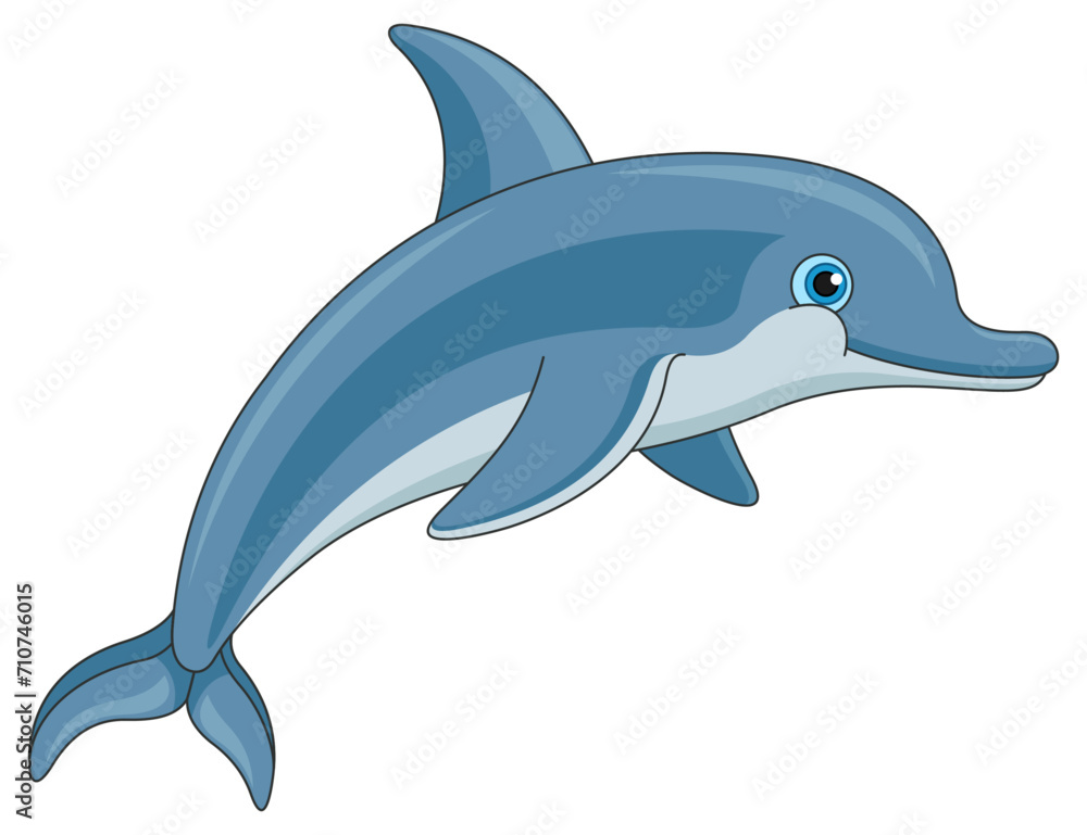 Fototapeta premium Funny Blue Dolphin Jumping