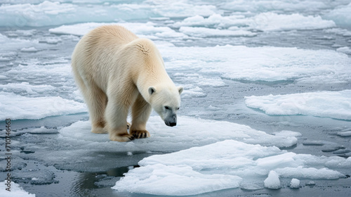 Curious Polar Bear on Ice - Wildlife in the Arctic