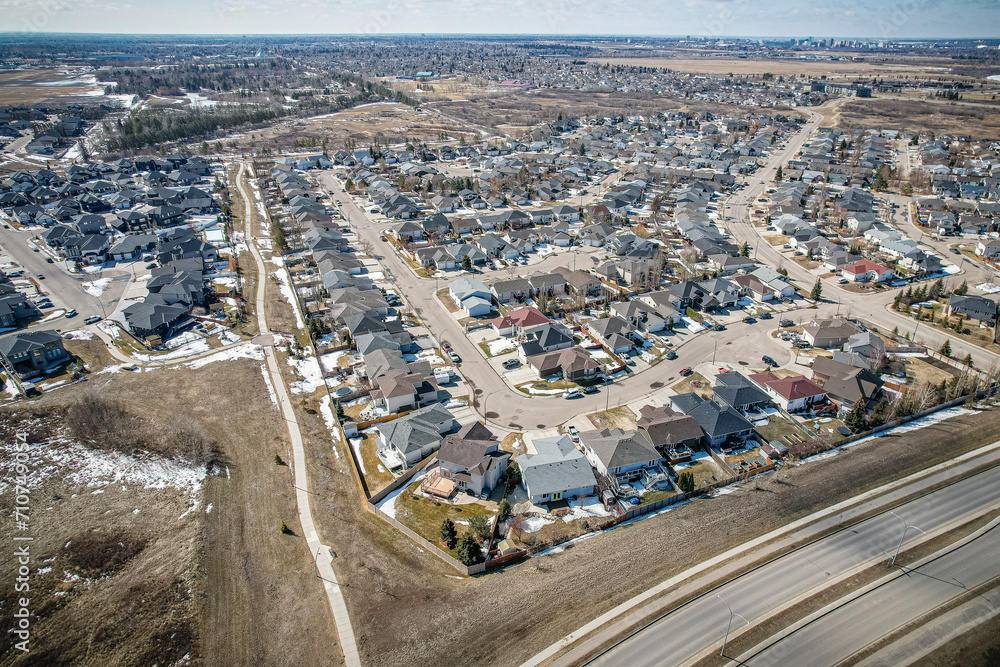 Silverspring Neighborhood Aerial Perspective in Saskatoon