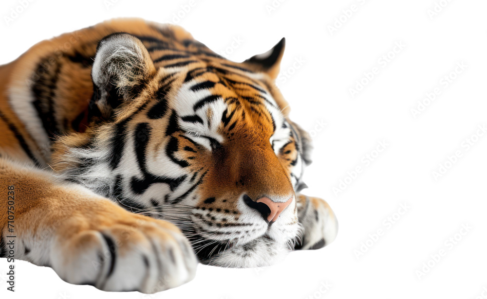 Obraz premium Close-up A big tiger on a transparent background