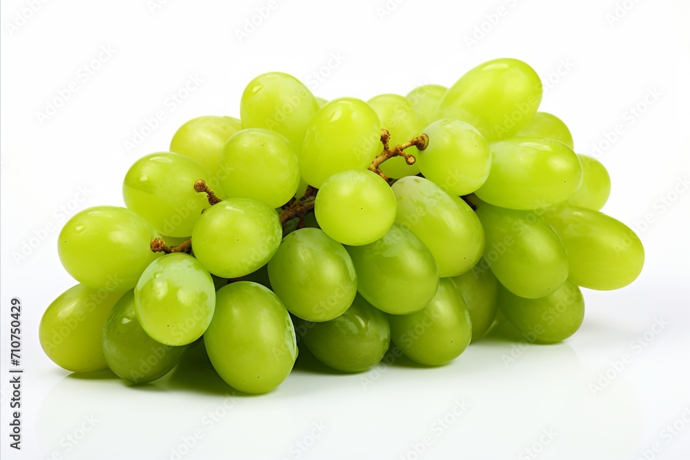 Green grape isolated on white background high quality detailed image for advertising Green grape isolated on white background high quality detailed image for advertising